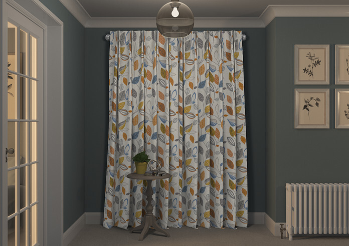 Forest Leaves, Tangerine - Made to Measure Curtains - Image 7